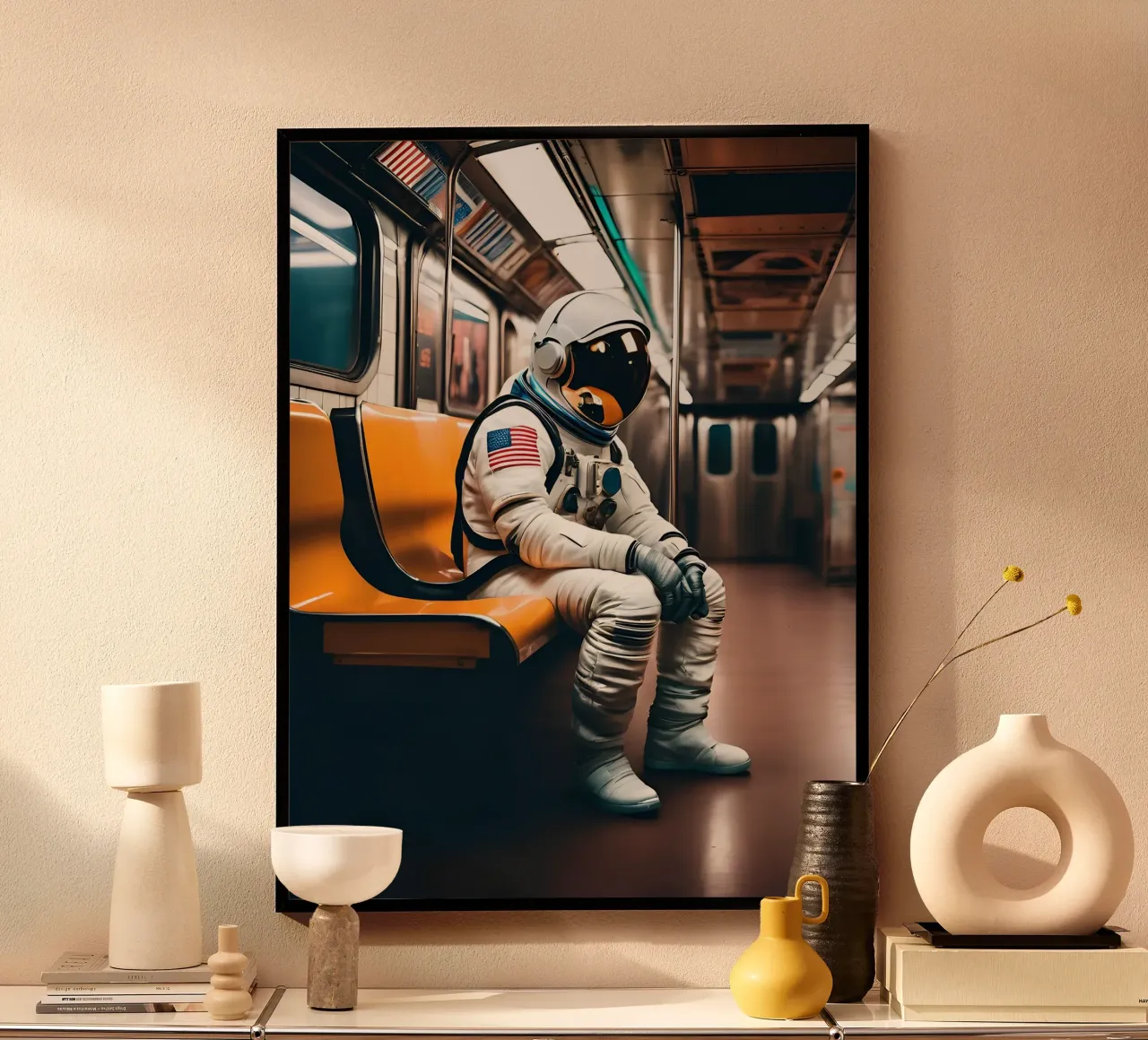 Eterno viaggiatore poster con telaio in legno da ICONICA Art Studio