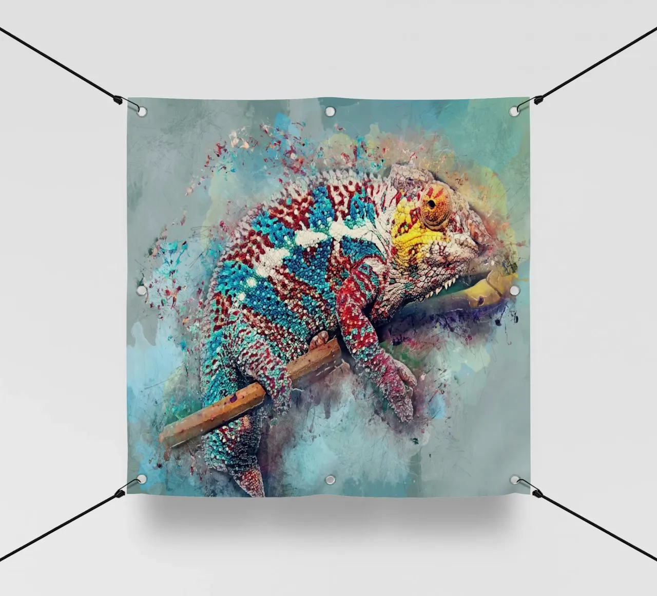 Camaleonte animale d'arte telo in pvc da Justyna Jaszke JBJart