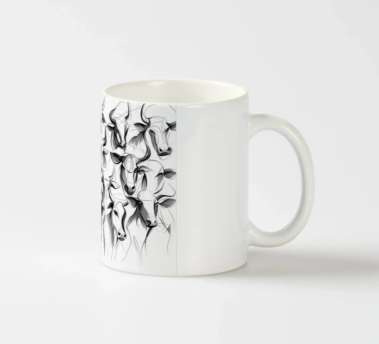 Elegant bulls representation ceramic mug by Carinaprint
