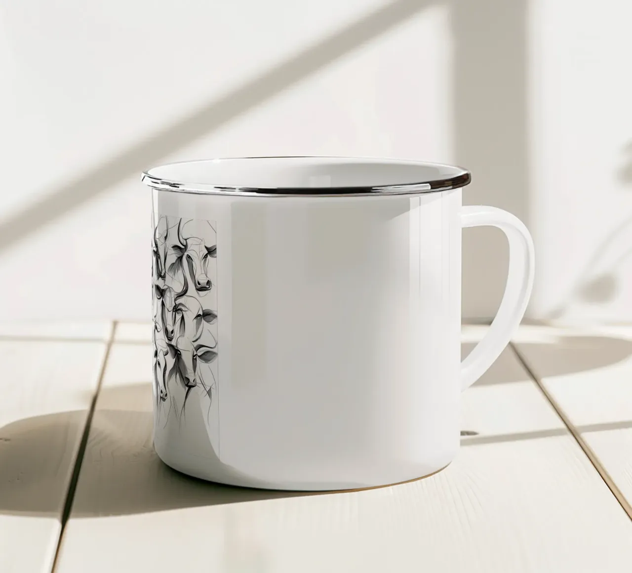 Elegante rappresentazione dei tori tazza in smalto da Carinaprint