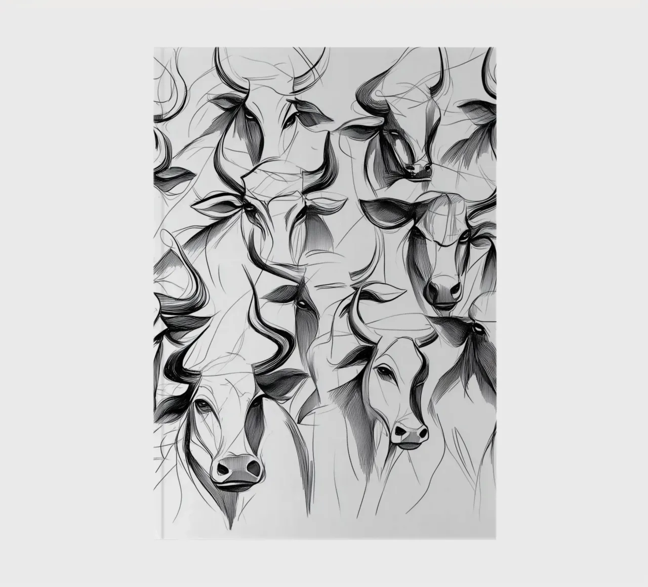Elegant bulls representation notebook by Carinaprint