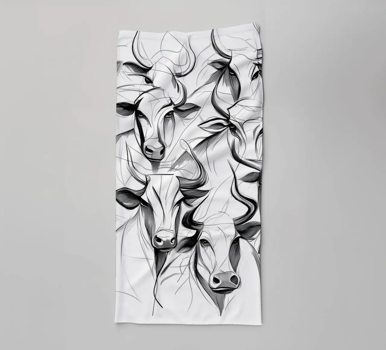 Elegant bulls representation towel by Carinaprint