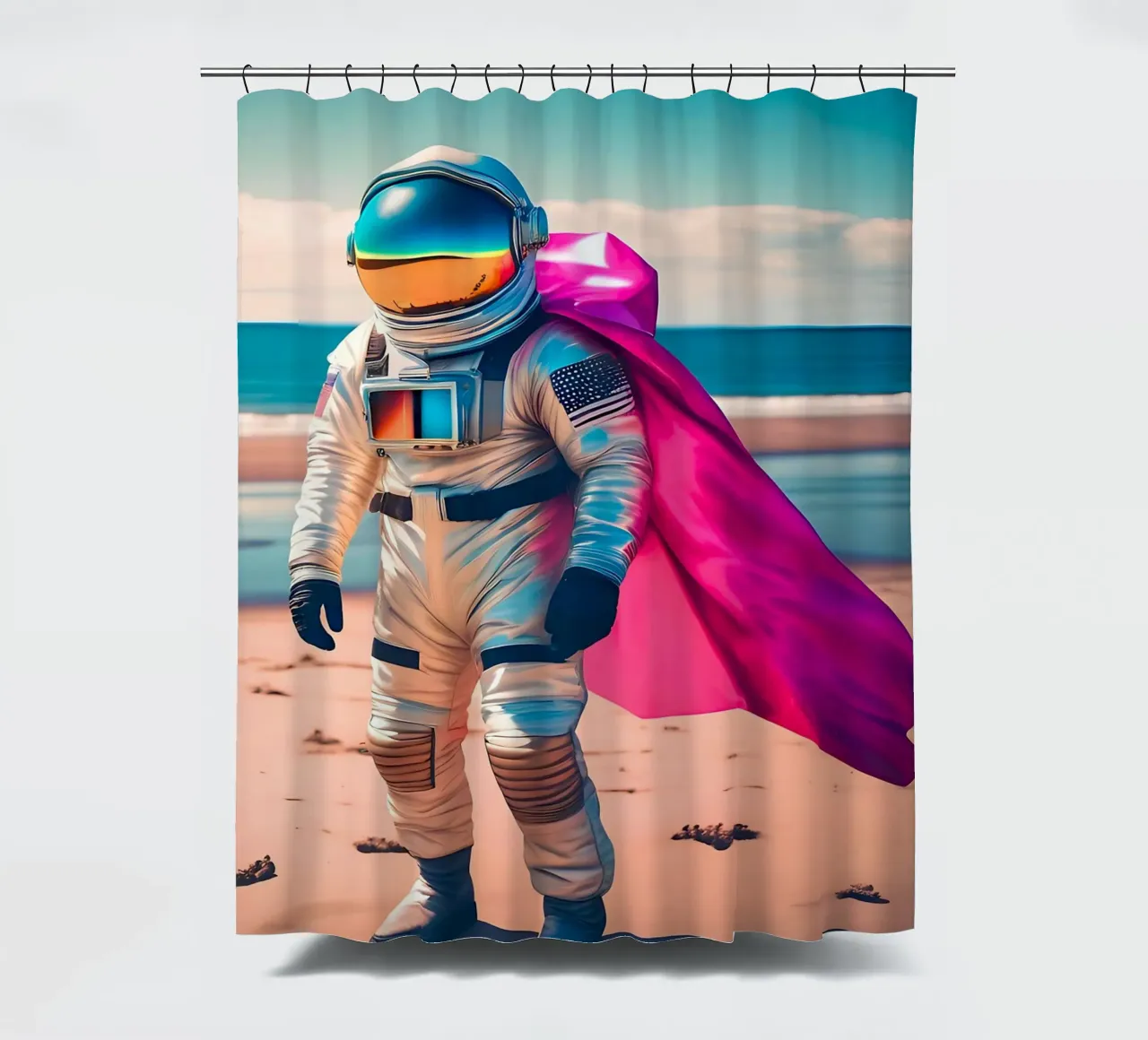 Soli sulla spiaggia tenda da doccia da ICONICA Art Studio