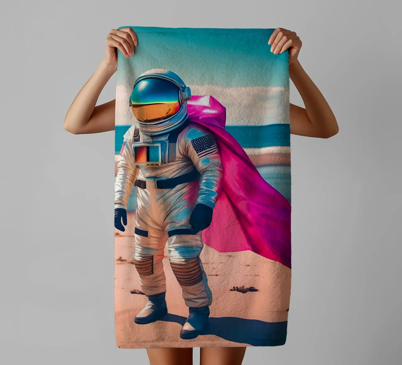 Soli sulla spiaggia asciugamano da bagno da ICONICA Art Studio
