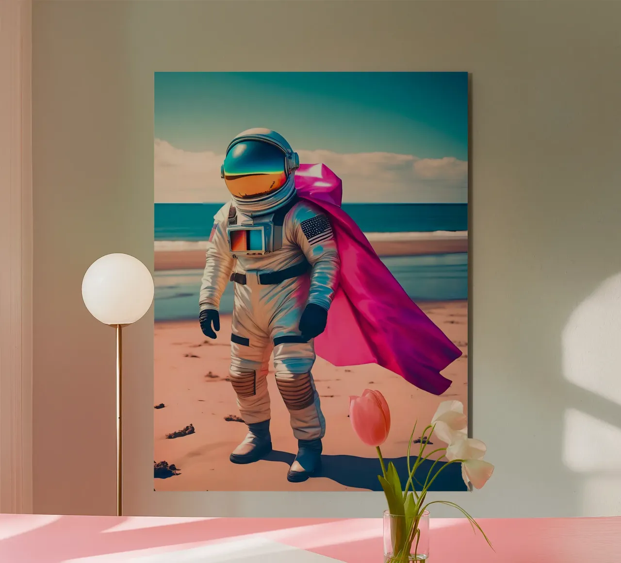 Soli sulla spiaggia alluminio dibond da ICONICA Art Studio