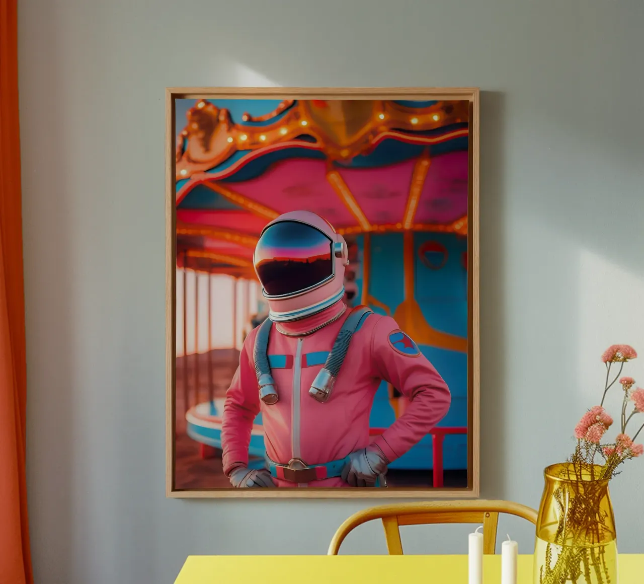 Kosmische kindertijd canvas met Baklijst van ICONICA Art Studio
