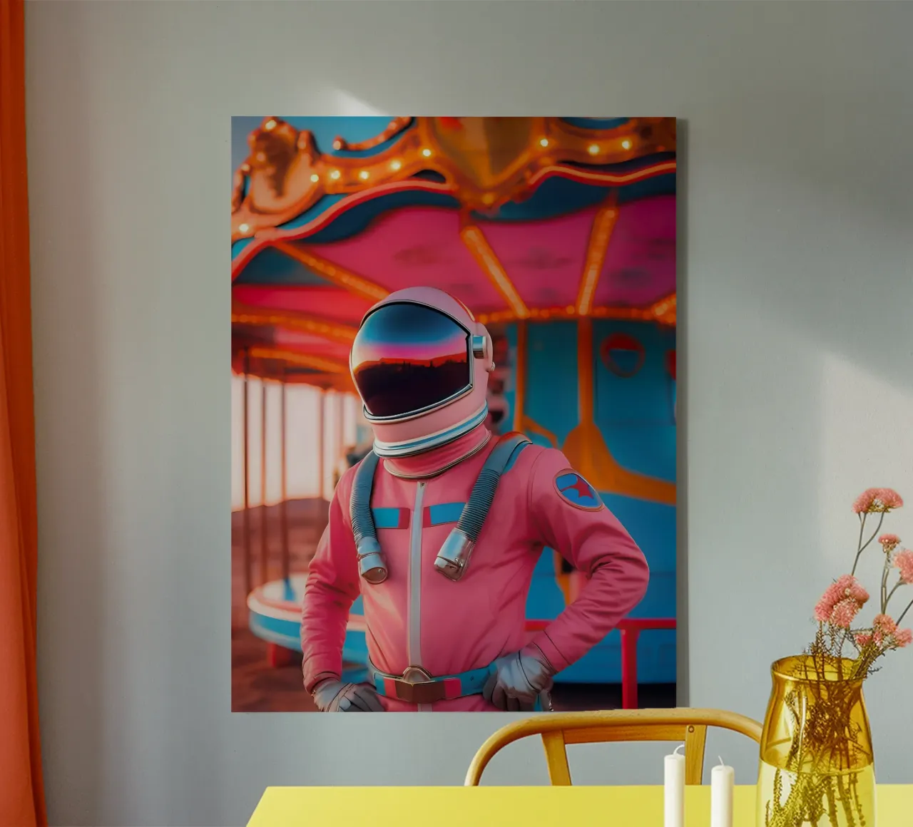 Kosmische kindertijd canvas met Baklijst van ICONICA Art Studio