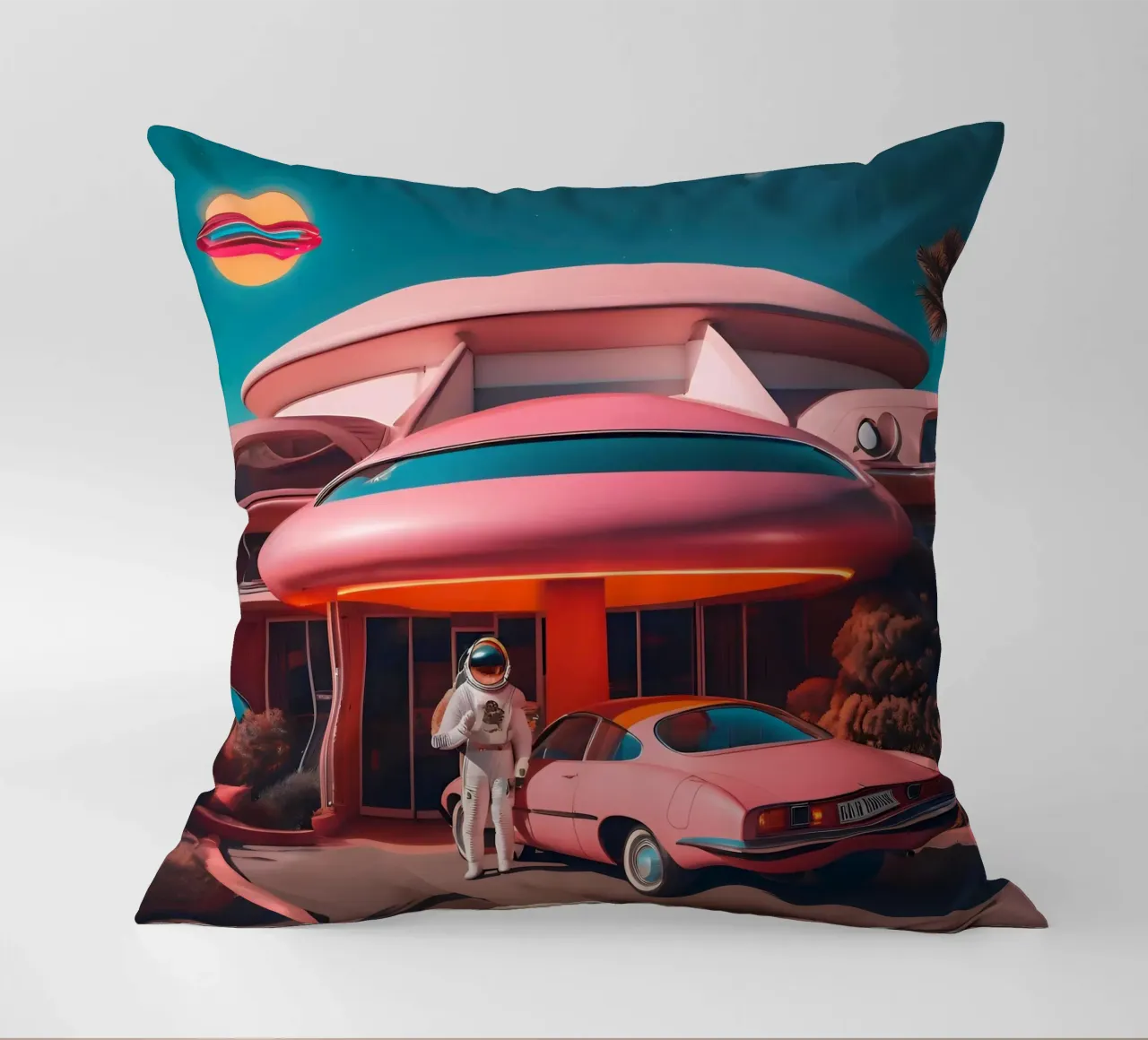 Visitatore dal futuro cuscino da ICONICA Art Studio