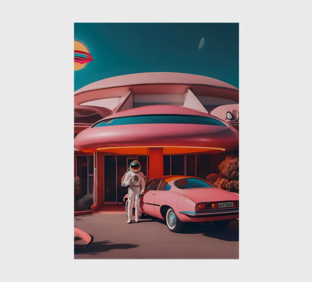 Visitor from the future notebook by ICONICA Art Studio