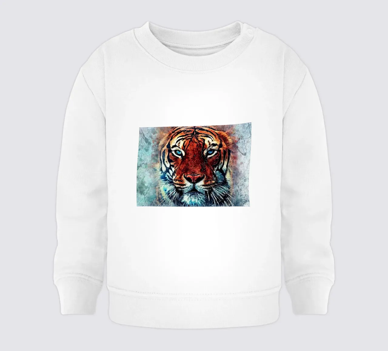 Tiger Gesicht Tier Kunst Baby Sweatshirt von Justyna Jaszke JBJart
