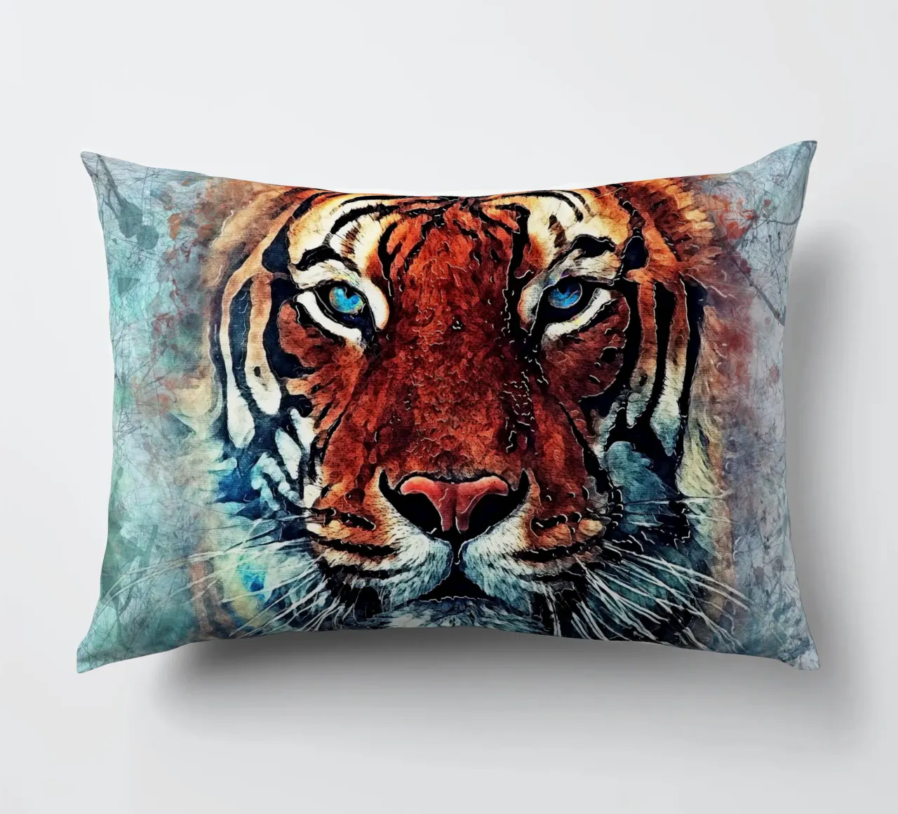 Faccia di tigre arte animale cuscino da Justyna Jaszke JBJart