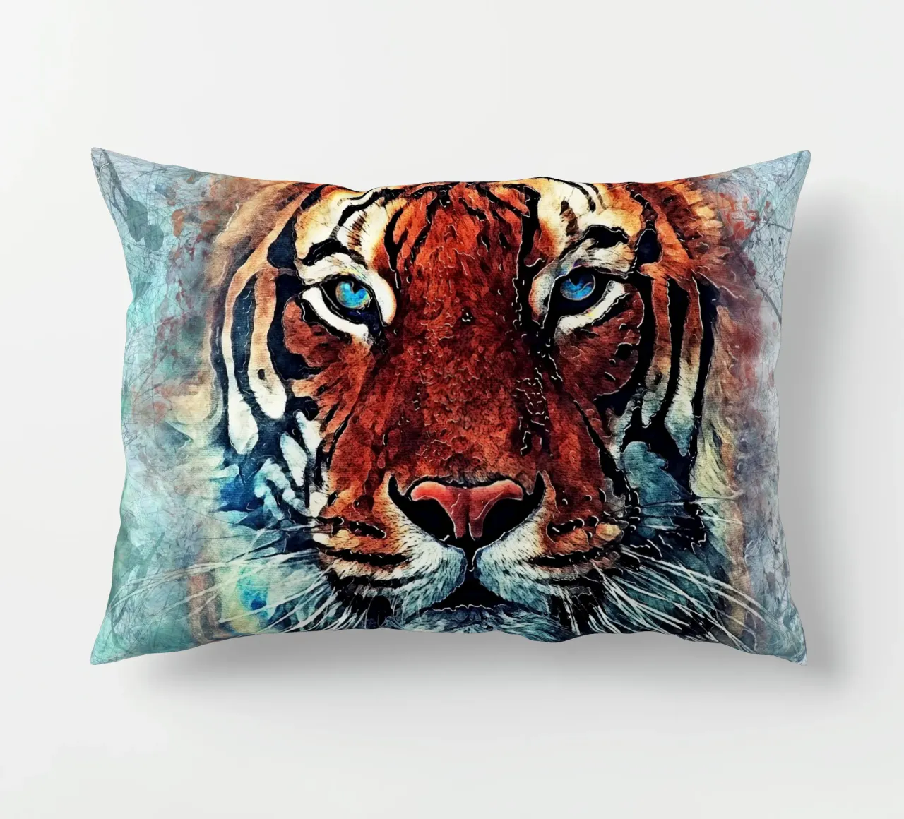 Faccia di tigre arte animale cuscino da Justyna Jaszke JBJart