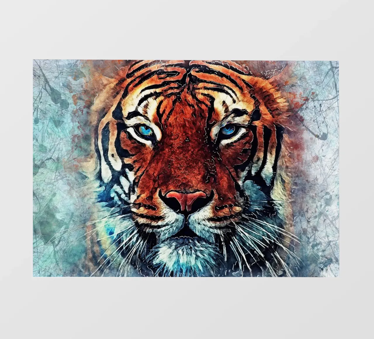 Tiger Gesicht Tier Kunst PVC Plane von Justyna Jaszke JBJart