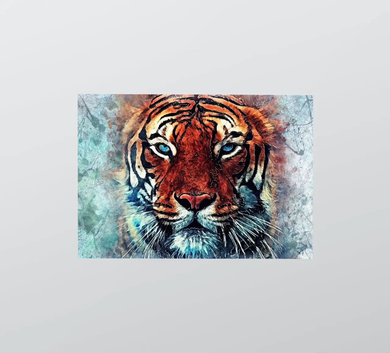 Tiger face animal art sticker by Justyna Jaszke JBJart