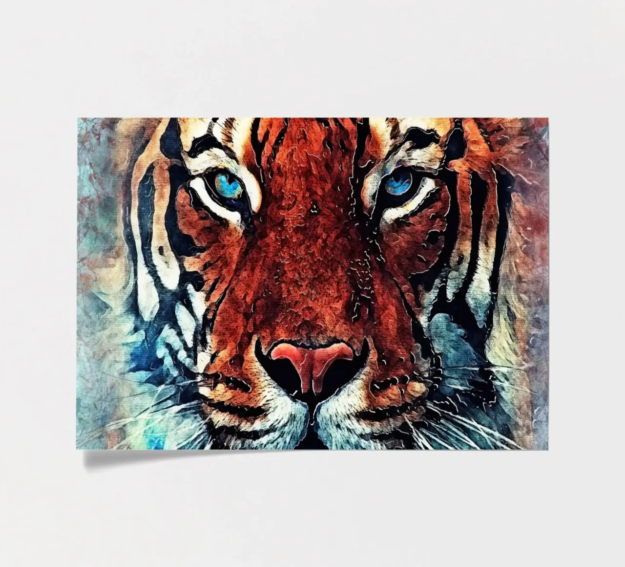 Tiger face animal art sticker sheet by Justyna Jaszke JBJart