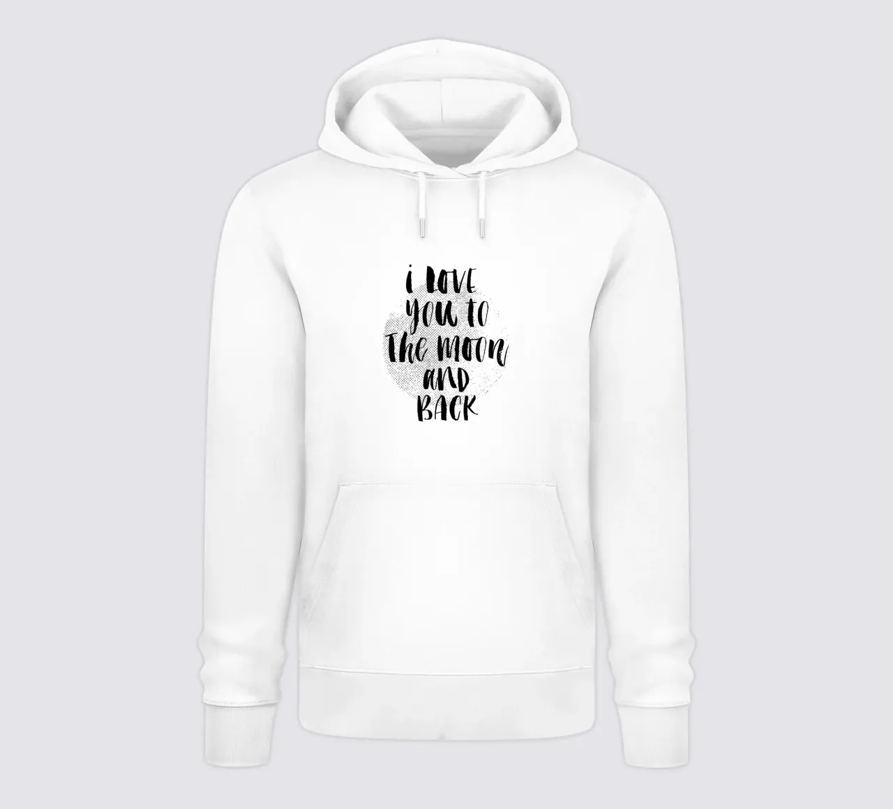 I Love You To The Moon And Back - Design tipografico in nero felpa con cappuccio da THE MOTIVATED TYPE