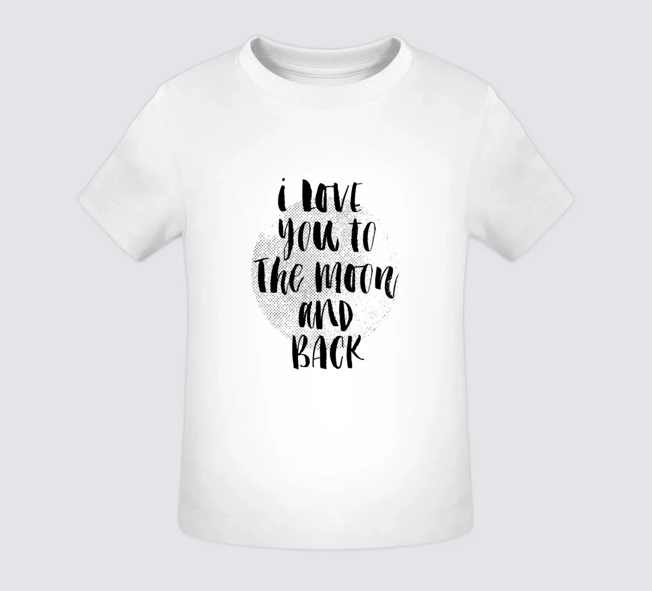 I Love You To The Moon And Back - Design tipografico in nero maglietta neonato da THE MOTIVATED TYPE
