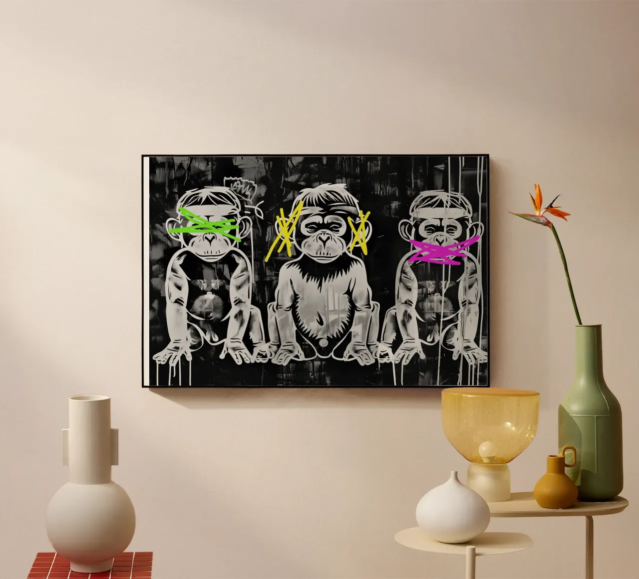 3 scimmie | Non vedono nulla, non sentono nulla e non urlano plexiglass da Autofocus