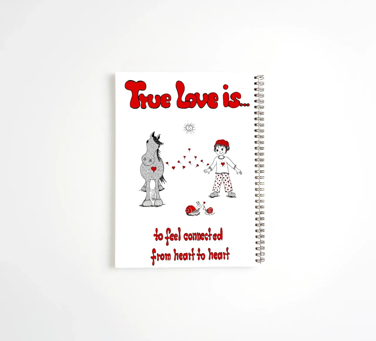 True Love is to feel connected from heart to heart spiral notebook by Pferdemädchen