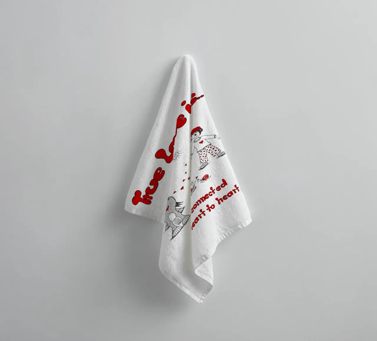 True Love is to feel connected from heart to heart towel by Pferdemädchen
