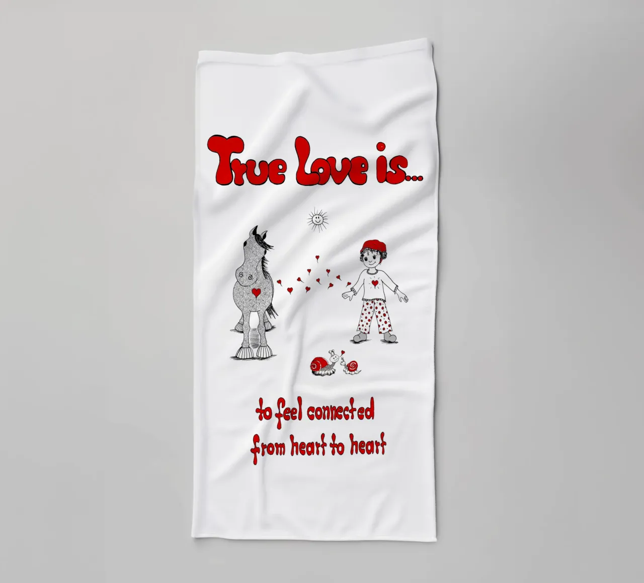 True Love is to feel connected from heart to heart towel by Pferdemädchen