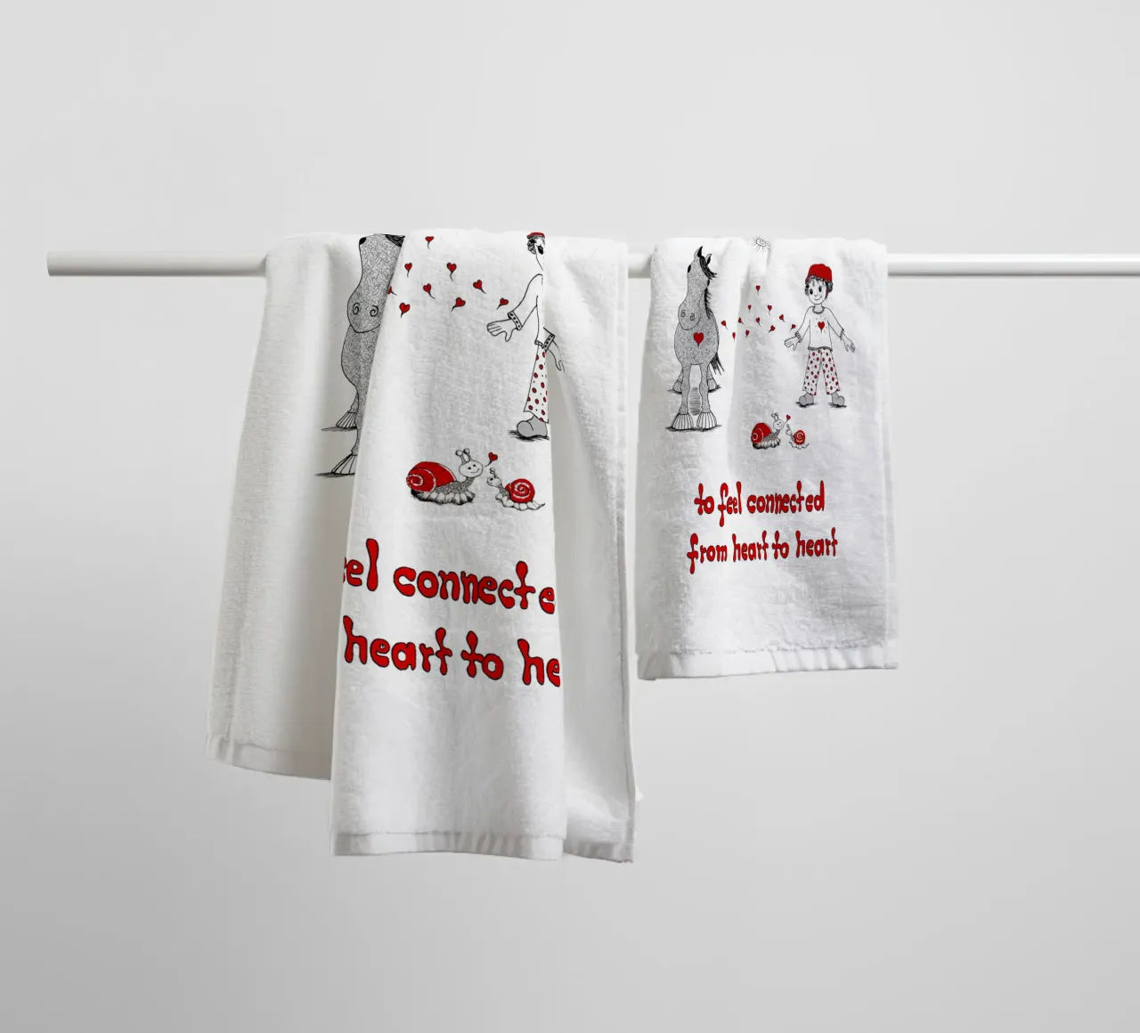 True Love is to feel connected from heart to heart towel by Pferdemädchen