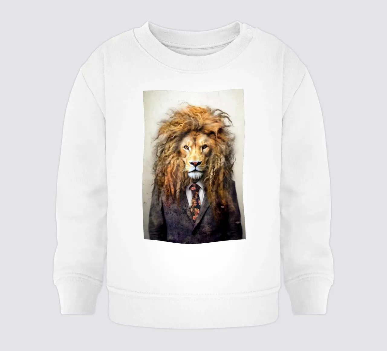 Hipster lion animal art baby sweatshirt by Justyna Jaszke JBJart