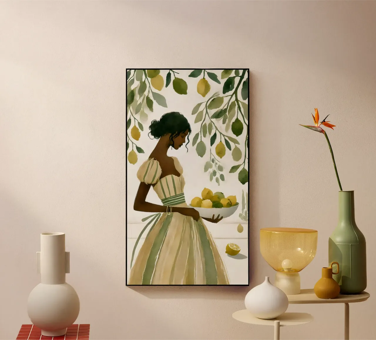 Donna con limoni plexiglass da Travel with Chris