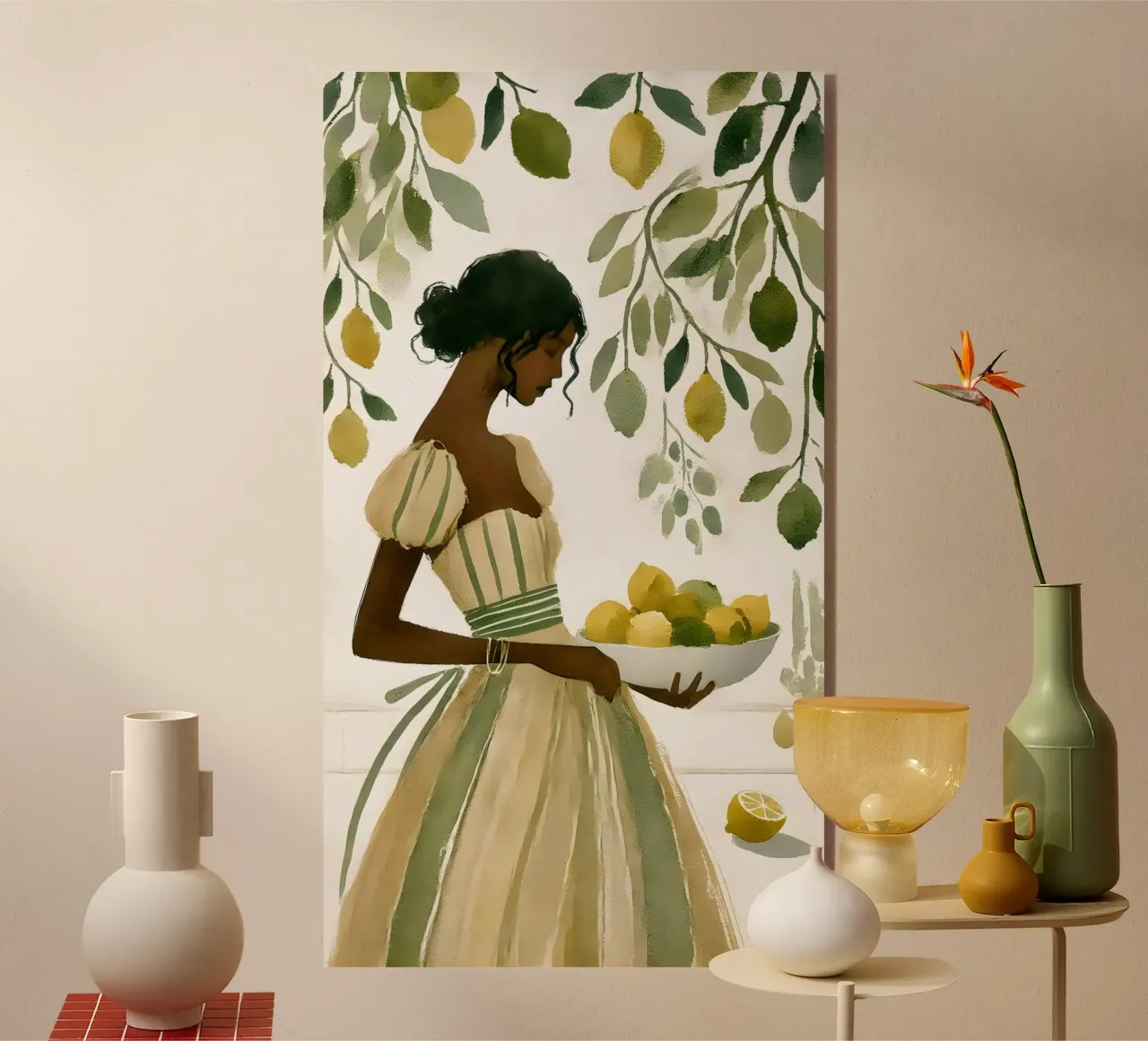 Donna con limoni plexiglass da Travel with Chris