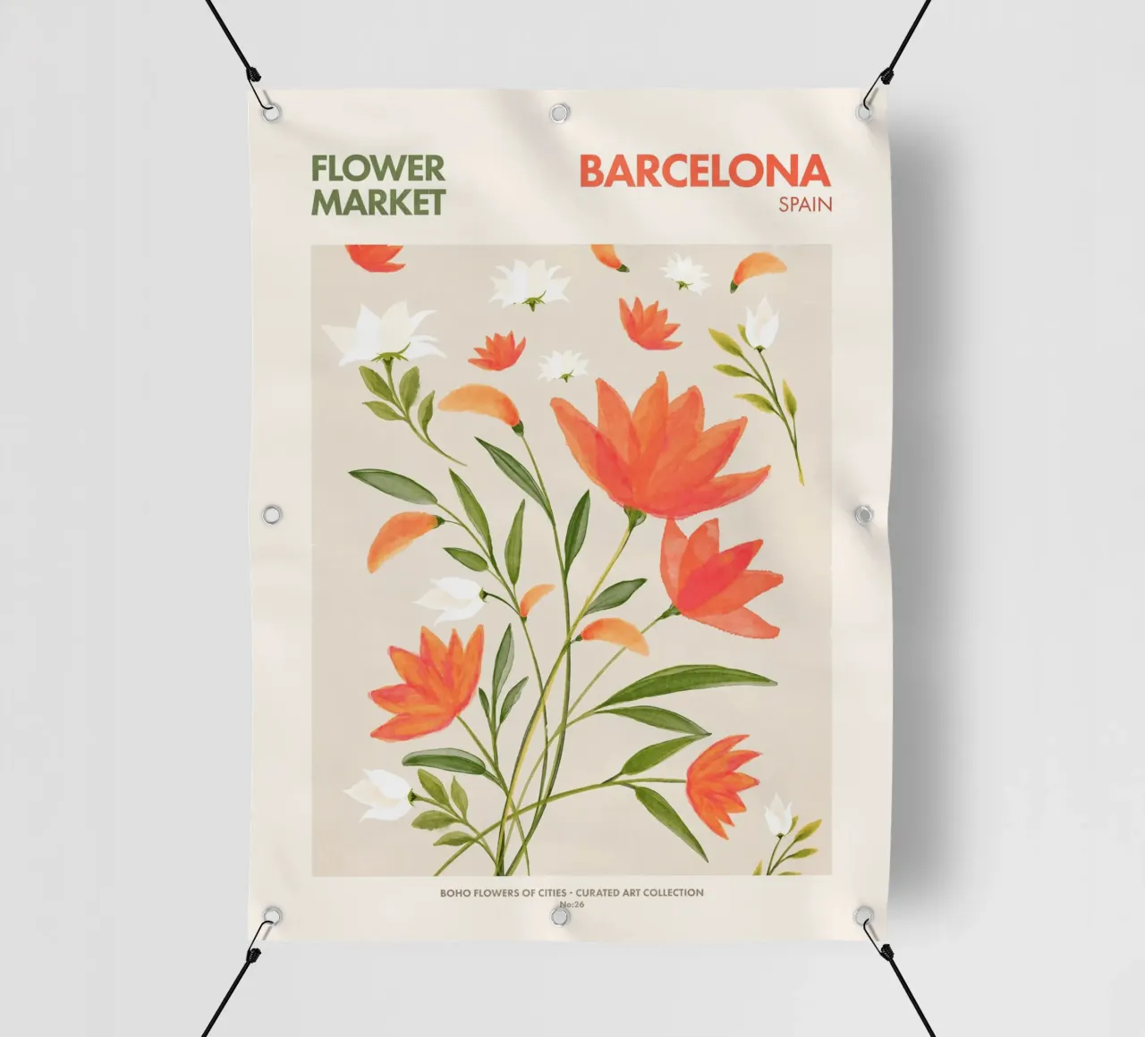 Emel Tunaboylu - Mercato dei fiori di Barcellona telo in pvc da The Artcircle