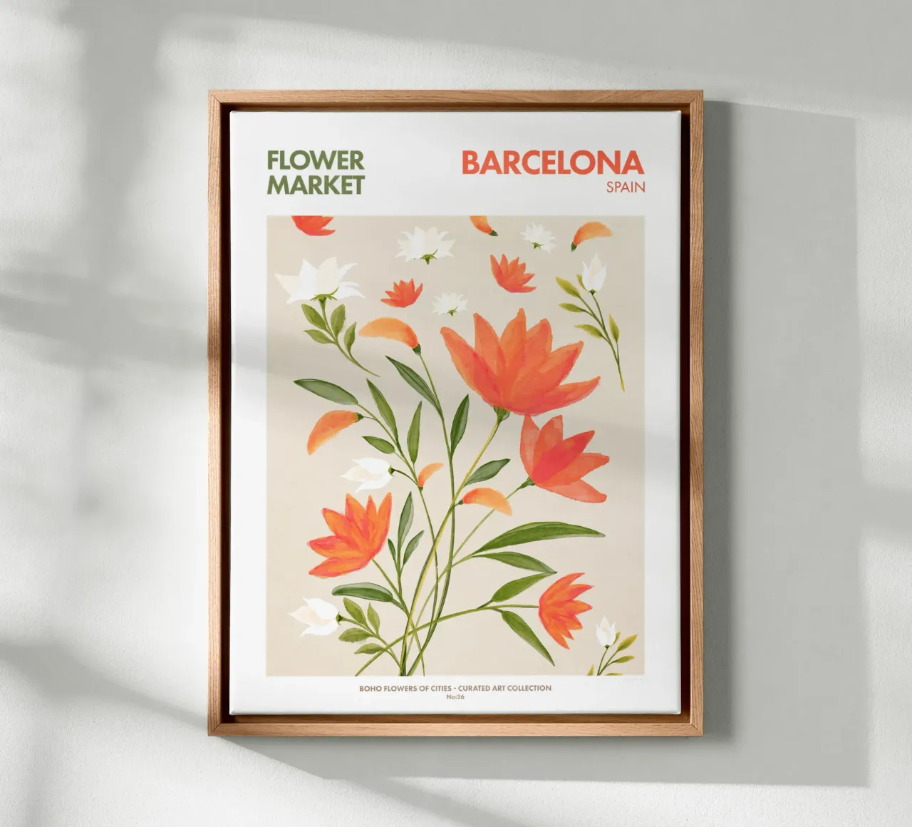 Emel Tunaboylu - Mercato dei fiori di Barcellona tela con Cornice a cassetta da The Artcircle