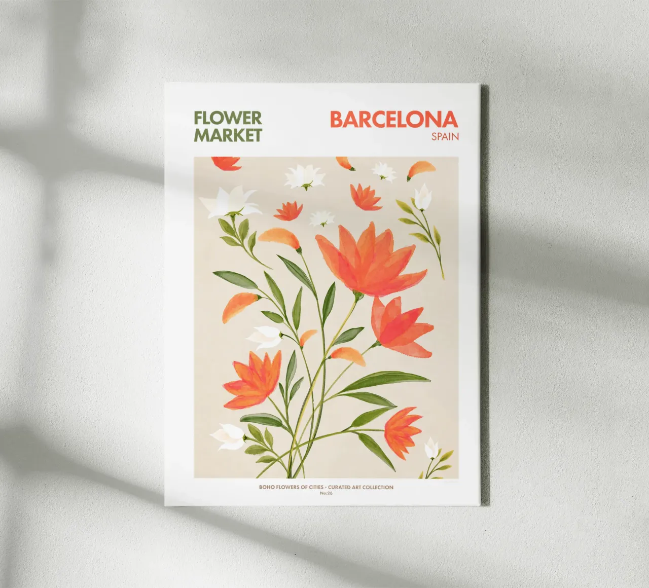 Emel Tunaboylu - Mercato dei fiori di Barcellona tela con Cornice a cassetta da The Artcircle