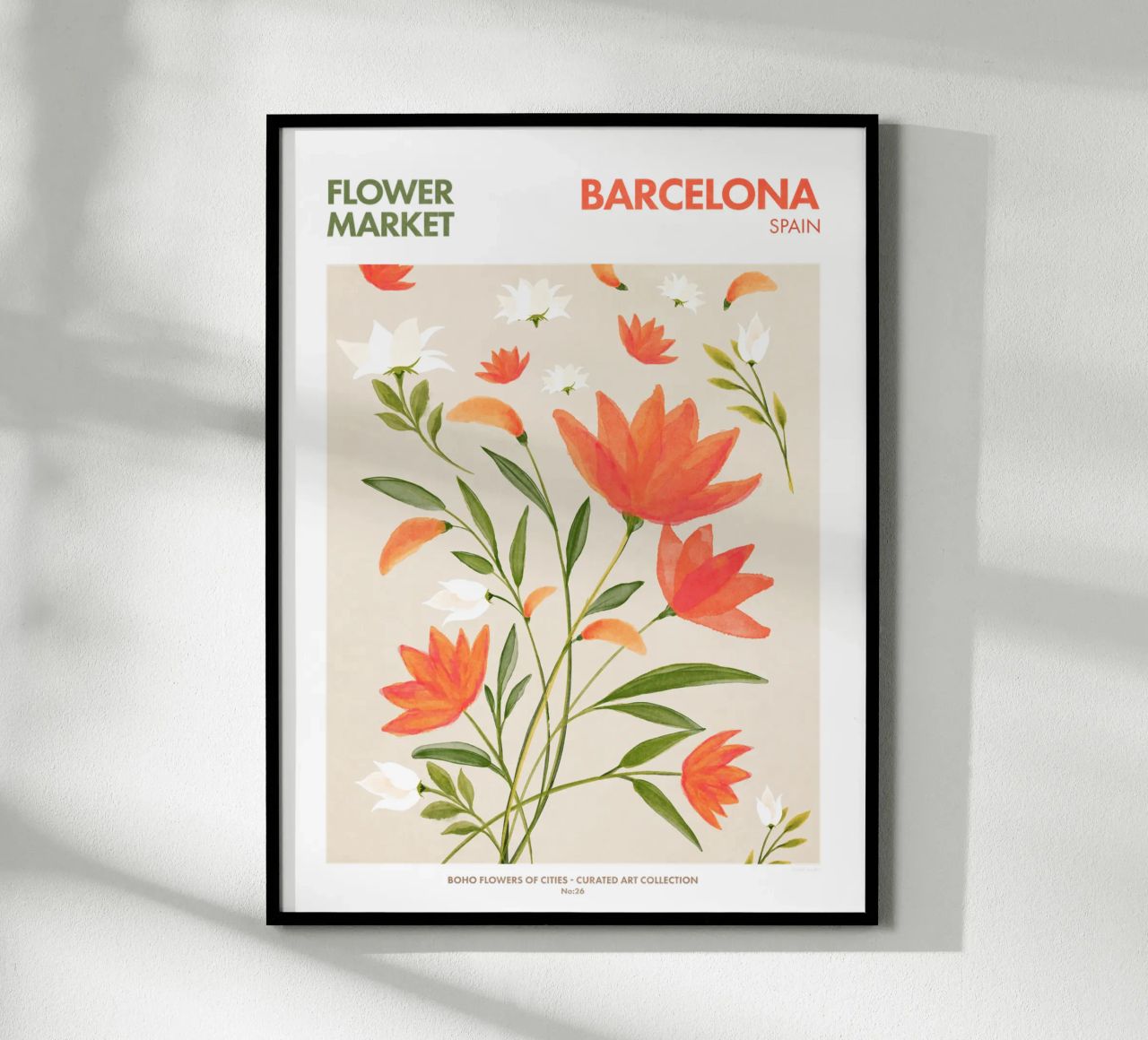 Emel Tunaboylu - Bloemenmarkt Barcelona poster van The Artcircle