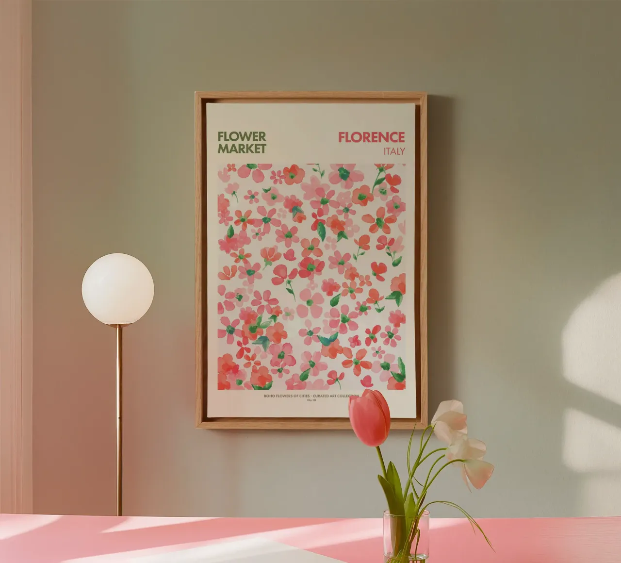 Emel Tunaboylu - Mercato dei fiori Firenze tela con Cornice a cassetta da The Artcircle