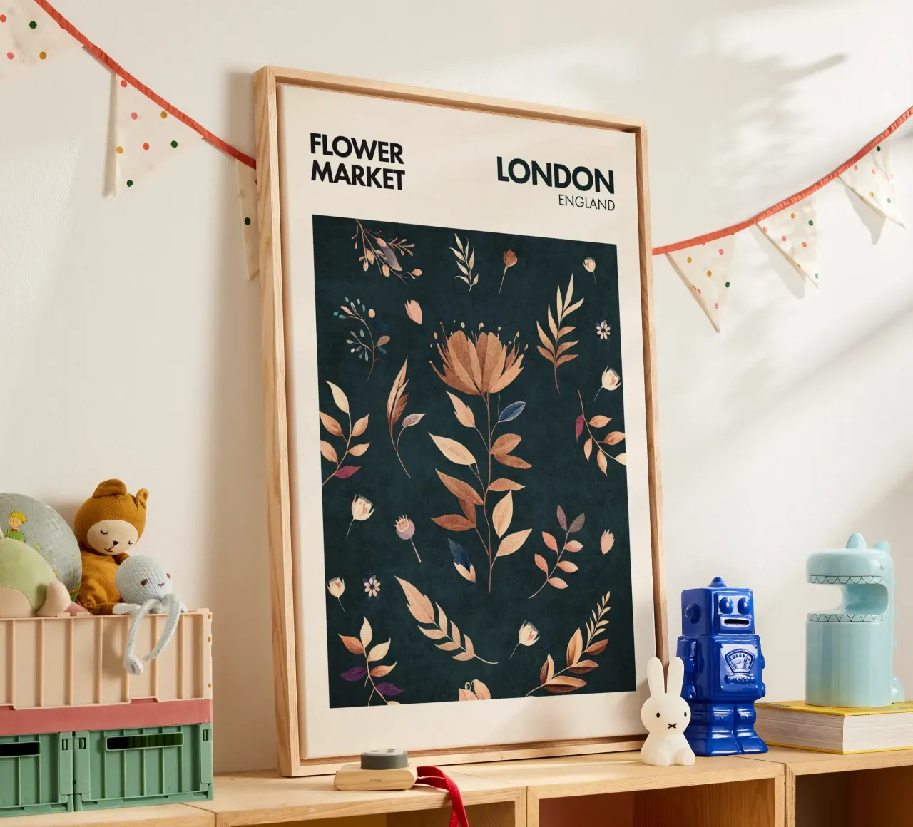 Emel Tunaboylu - Mercato dei fiori di Londra tela con Cornice a cassetta da The Artcircle
