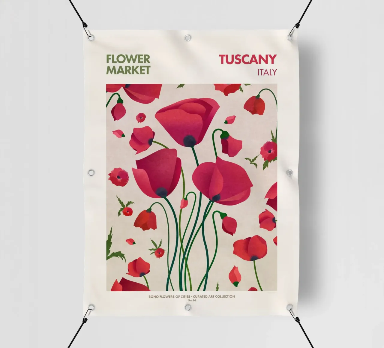 Emel Tunaboylu - Mercato dei fiori Toscana telo in pvc da The Artcircle