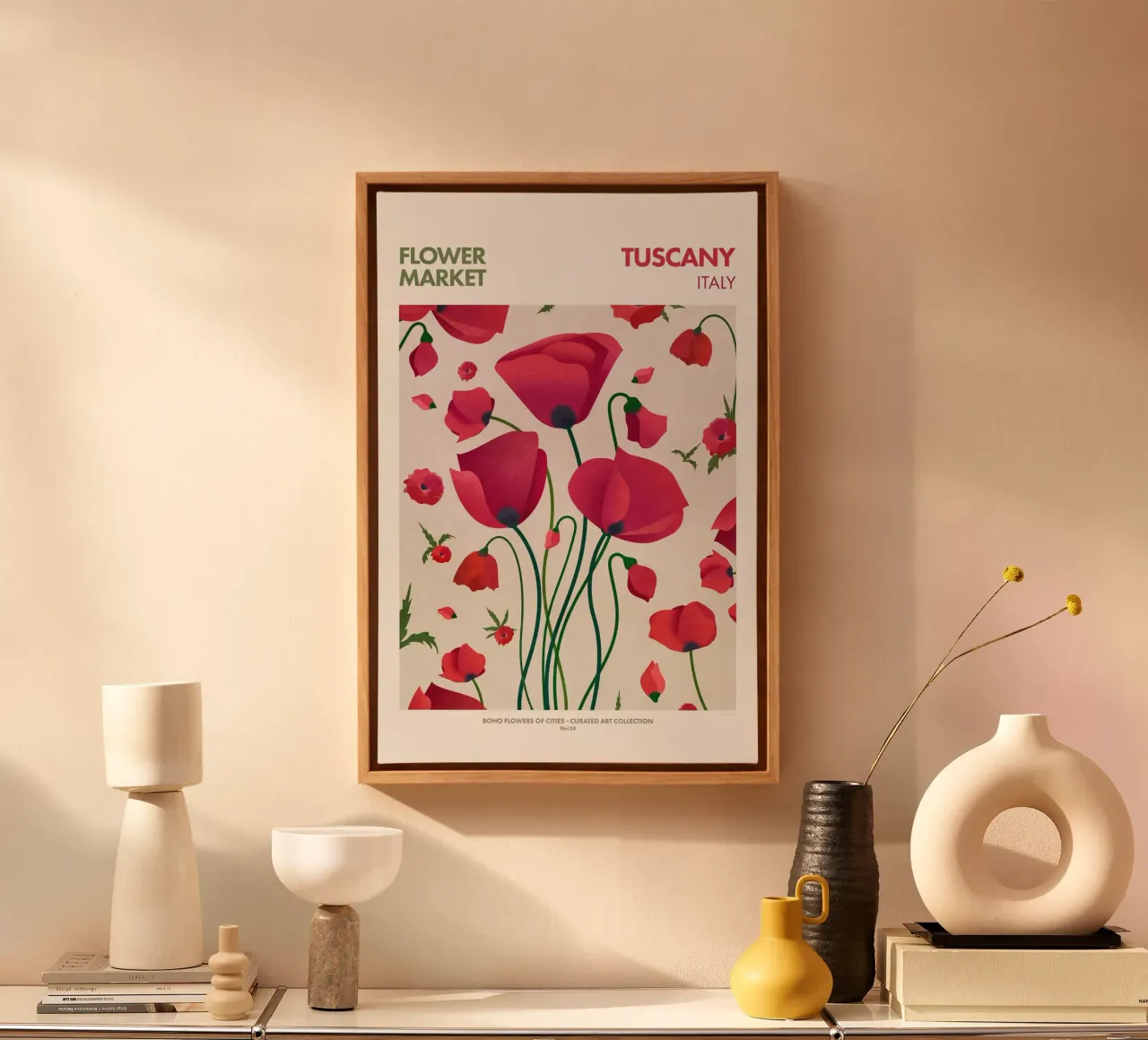 Emel Tunaboylu - Mercato dei fiori Toscana tela con Cornice a cassetta da The Artcircle