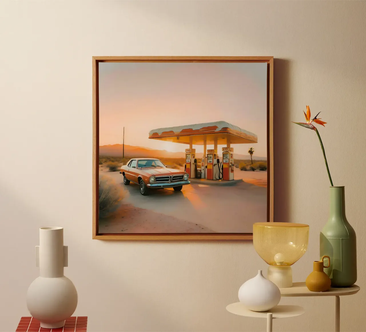 Resort nel deserto tela con Cornice a cassetta da ICONICA Art Studio