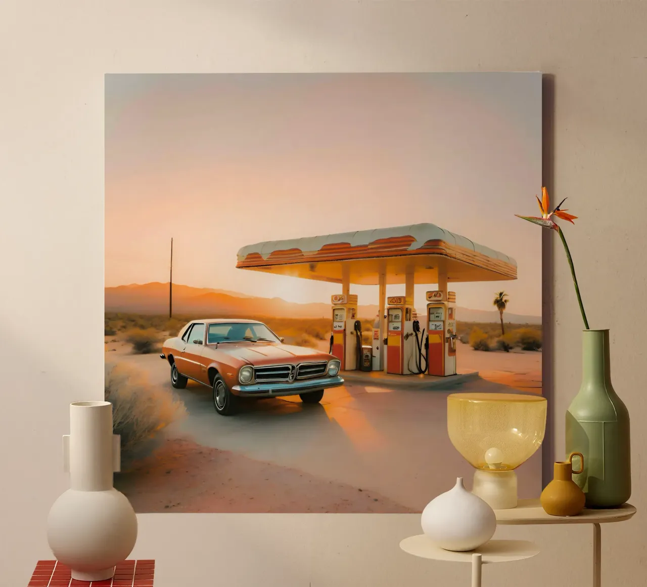 Resort nel deserto tela con Cornice a cassetta da ICONICA Art Studio