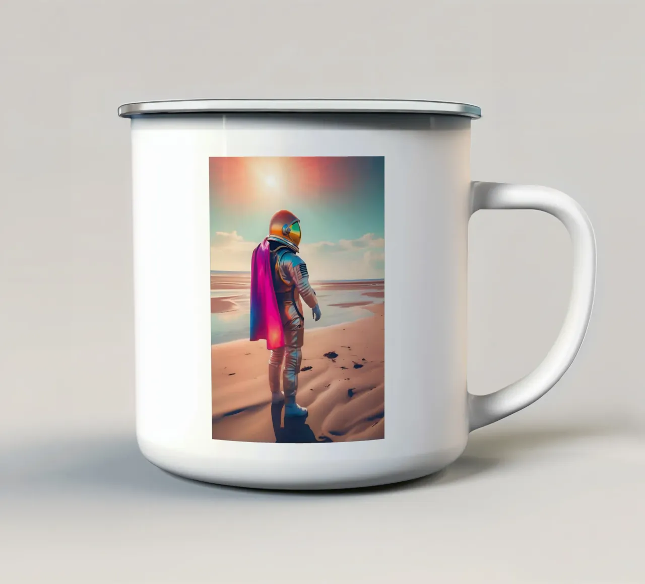 La solitudine del cosmo tazza in smalto da ICONICA Art Studio