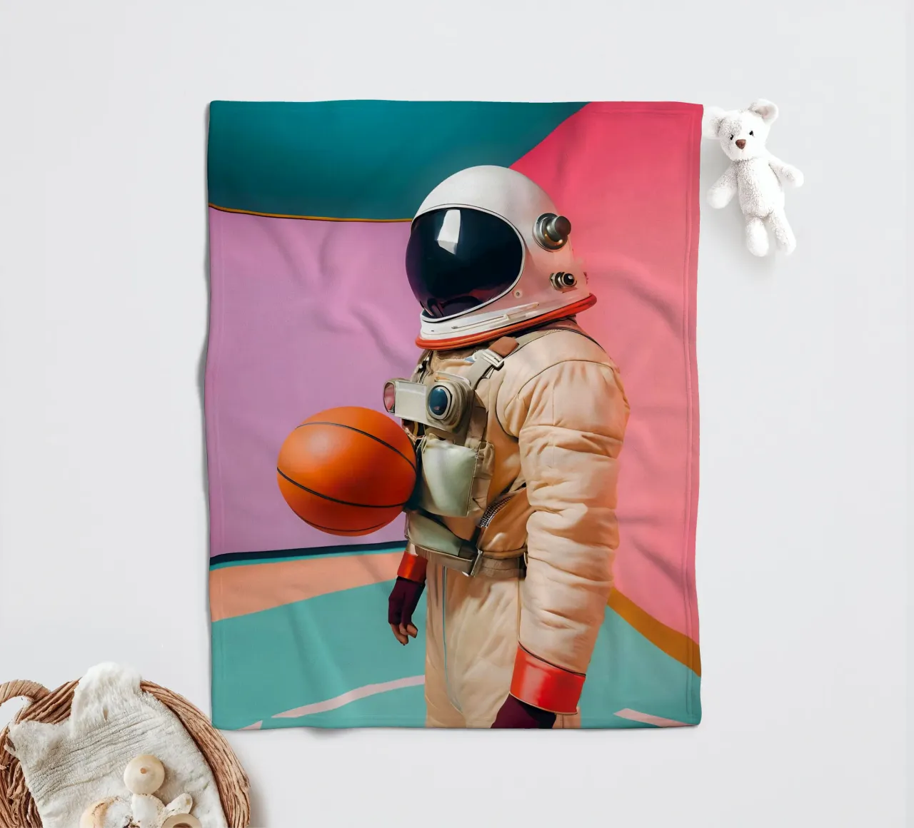 Match without Gravity fleece blanket by ICONICA Art Studio