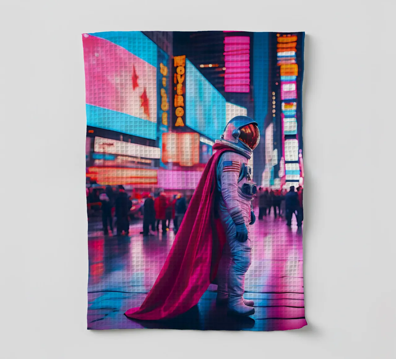 Urban astronaut tea towel by ICONICA Art Studio