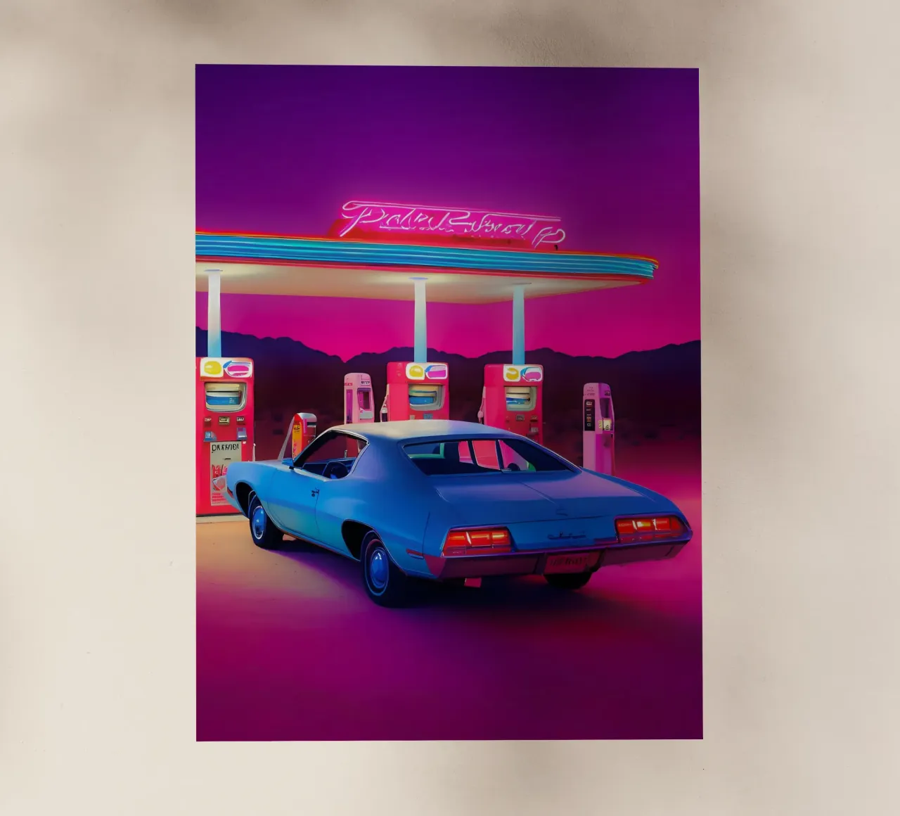 Benzina retrò pellicola backlit da ICONICA Art Studio