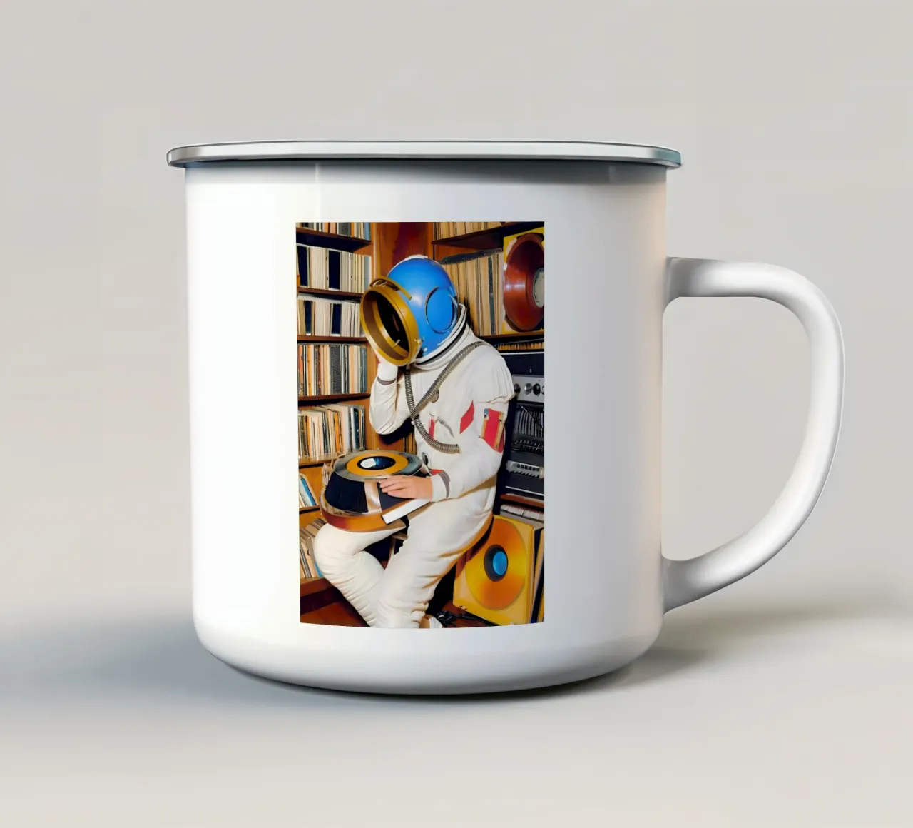 Sulla frequenza dello spazio tazza in smalto da ICONICA Art Studio