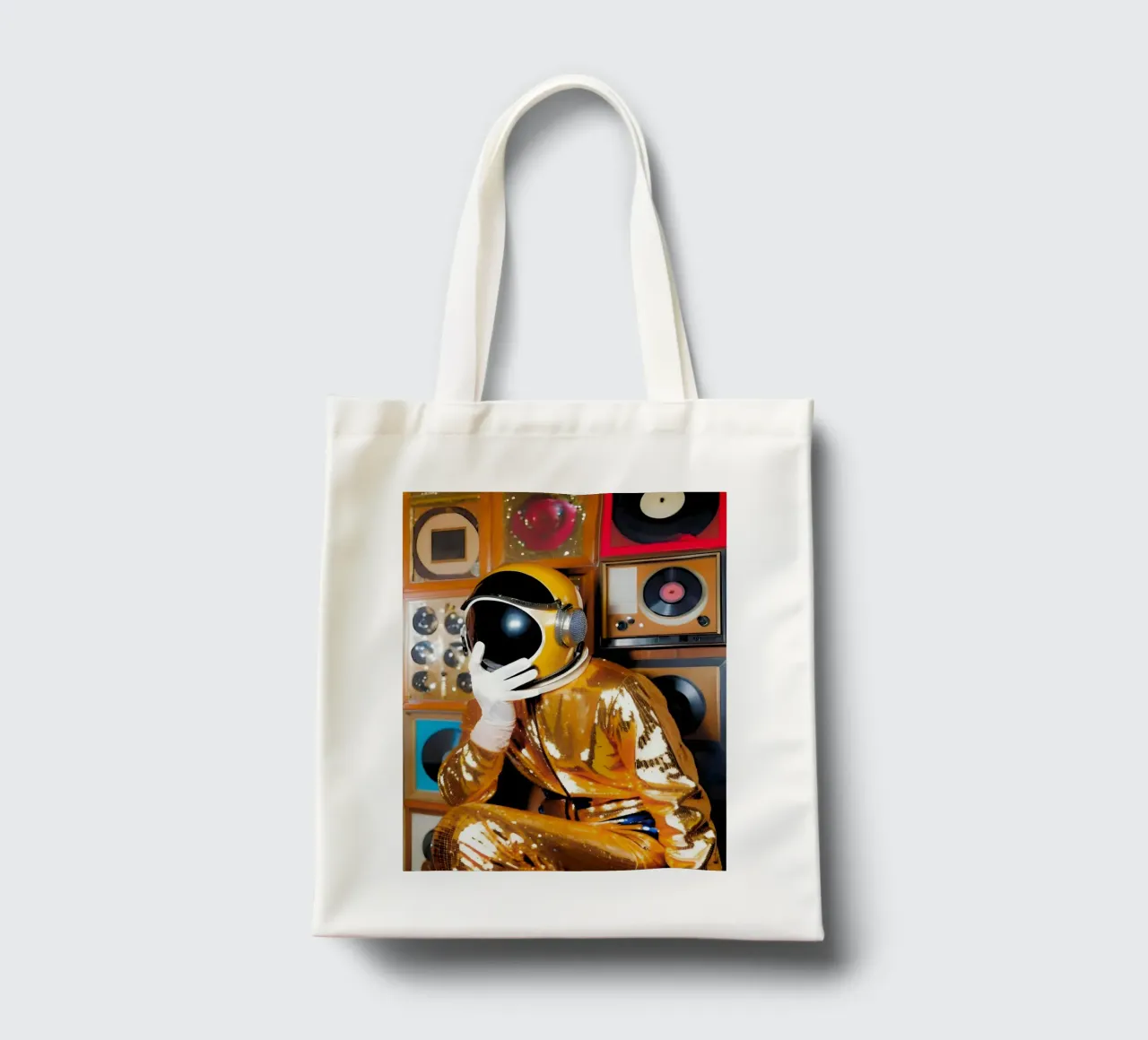 Astro Remix borsa in juta da ICONICA Art Studio