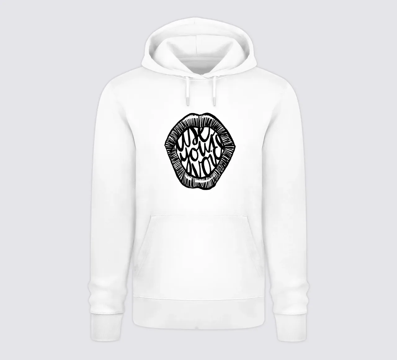 Use your voice | black & white sudadera con capucha de modeern