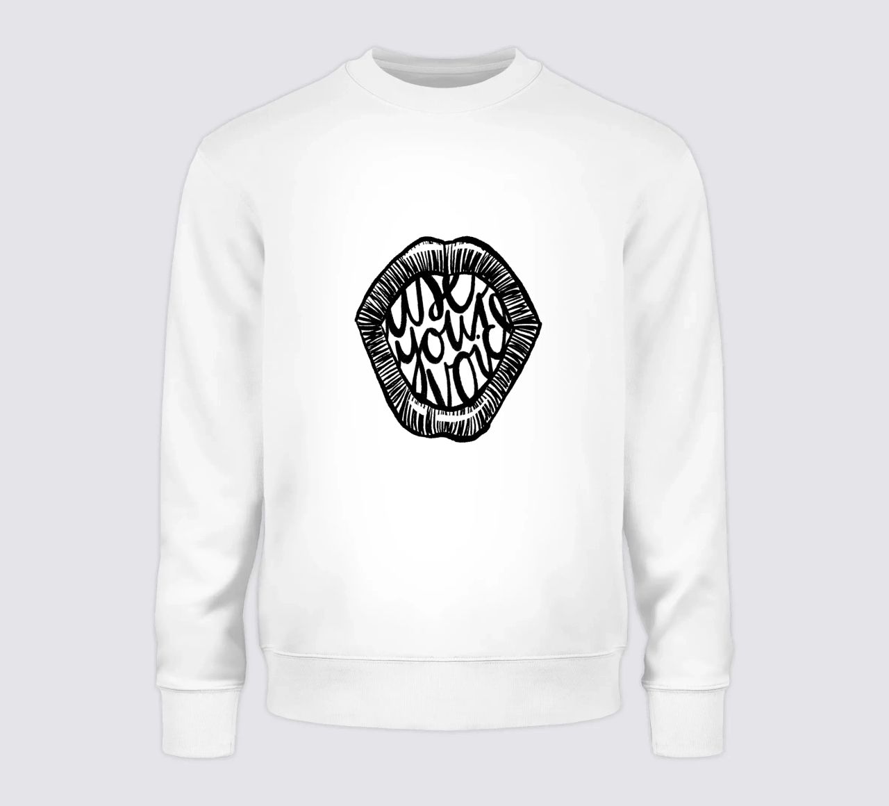 Use your voice | black & white felpa da modeern