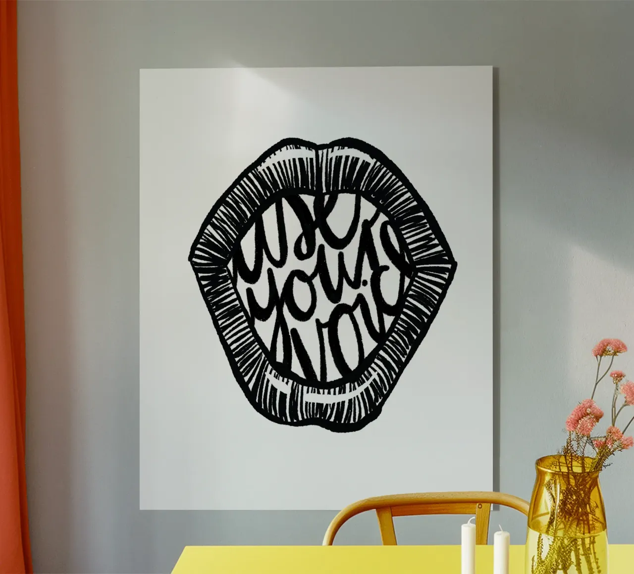 Use your voice | black & white plexiglass da modeern