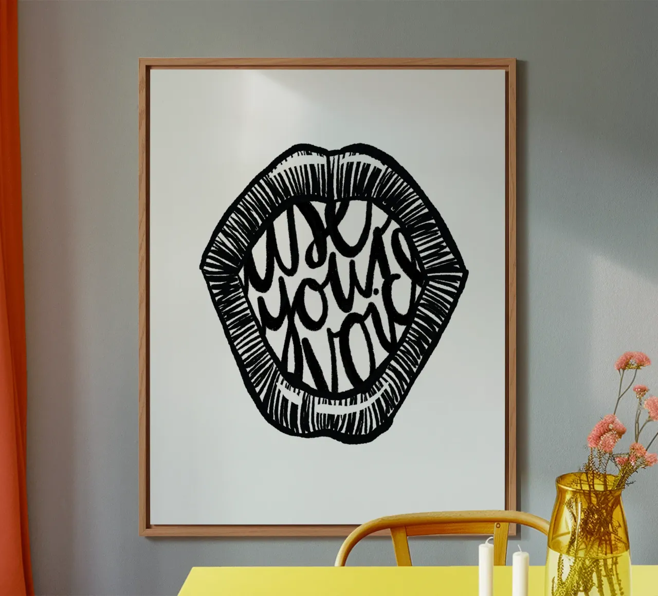 Use your voice | black & white alluminio dibond da modeern