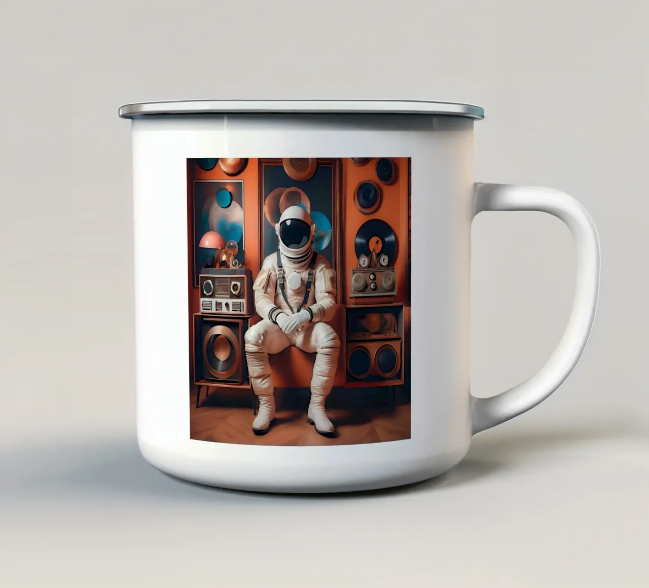 Écho Interstellaire emaille mok van ICONICA Art Studio